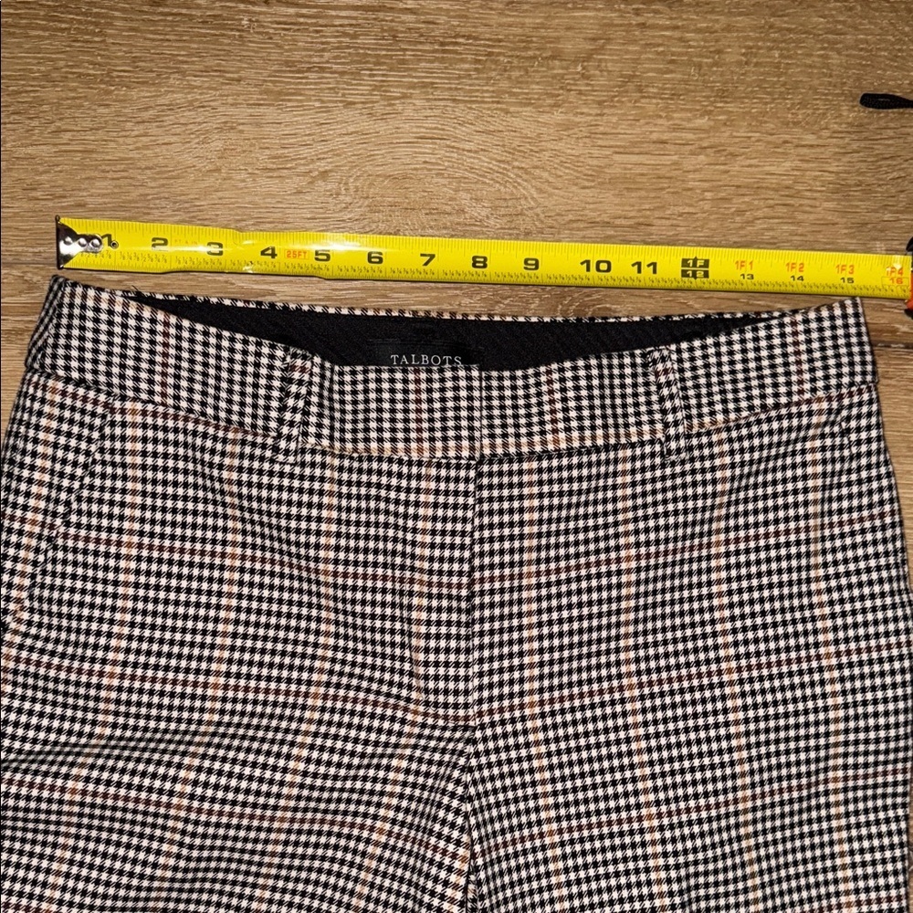 Talbots Women's Black and Tan Checkered Ankle Pants - Picture 6 of 12